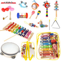 Drewniane Instrumenty dla Dzieci + Plecak Cymbałki KRUZZEL