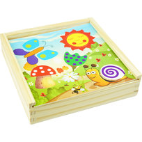 Drewniane klocki Kostka Sorter  wielofunkcyjny układanka puzzle