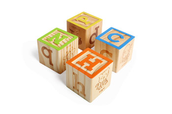 Drewniane Klocki Litery Alfabet Montessori 12 Sztuk - Inna marka