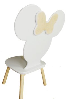 Drewniane krzesełko dziecięce, Myszka Minnie, Jasnoszary - Misiabelki