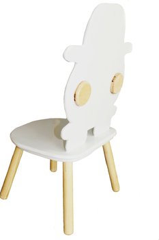 Drewniane krzesełko dziecięce, Samochodzik, Jasnoszary - Misiabelki