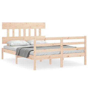 Drewniane łóżko 195,5x140,5x81 cm, sosna, surowe - Zakito