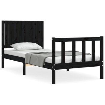 Drewniane łóżko, 205,5 x 95,5 x 100 cm, czarne - Zakito