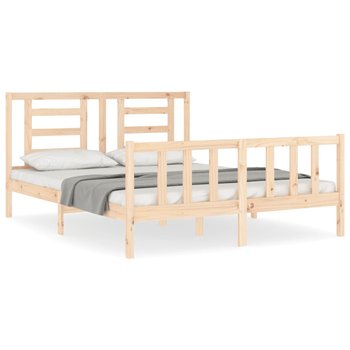 Drewniane łóżko 205,5x155,5x100 cm, sosna - Zakito