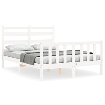 Drewniane łóżko białe 196x125,5x100 cm - Zakito