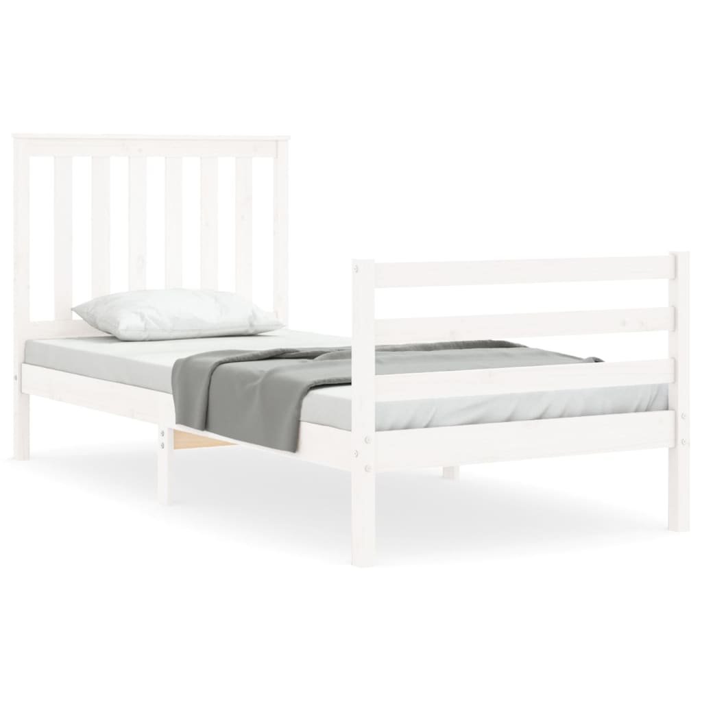 Фото - Ліжко Drewniane łóżko białe 205,5x95,5x101 cm