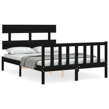 Drewniane łóżko czarne, 205,5 x 145,5 x 81 cm - Zakito