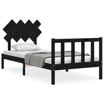 Drewniane łóżko czarne 205,5x95,5x81 cm - Zakito