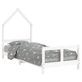 Drewniane łóżko dla dzieci Domki - białe, 205,5 x  / AAALOE - Zakito