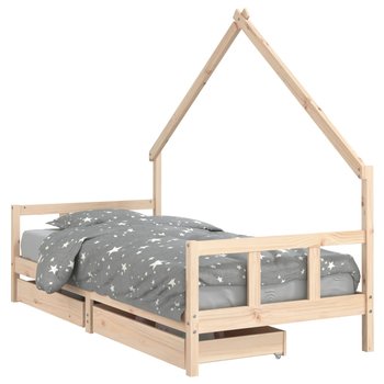 Drewniane łóżko dla dzieci - Lite sosnowe, 205,5 x / AAALOE - Zakito