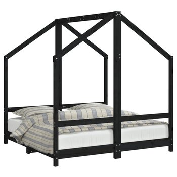 Drewniane łóżko dziecięce 140x70 cm, czarne - Inna marka