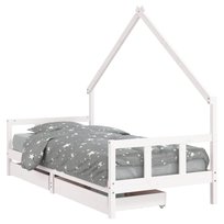 Drewniane łóżko dziecięce 205,5x95,5x163,5cm, biał / AAALOE