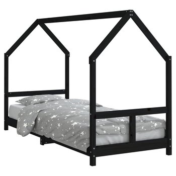 Drewniane łóżko dziecięce, czarne, 205,5x85,5x133  / AAALOE - Zakito
