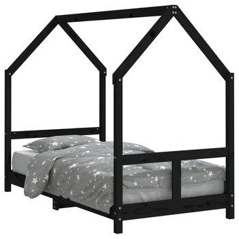 Drewniane łóżko dziecięce czarne 80x160 cm - Inna marka
