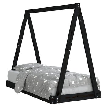 Drewniane łóżko dziecięce tipi, czarne, 149 x 74 x / AAALOE - Zakito