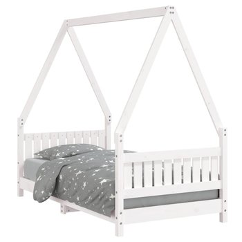 Drewniane łóżko dziecięce zadaszone - białe, 165,5 / AAALOE - Zakito