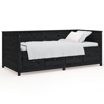 Drewniane łóżko dzienne - 197,5 x 82 x 80 cm, czar - Zakito