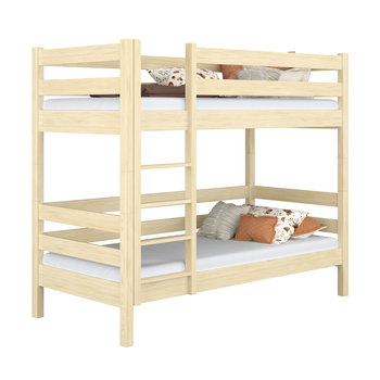 Drewniane łóżko piętrowe N01 sosna bezbarwna 90x200 - N-Wood
