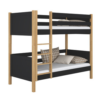 Drewniane łóżko piętrowe N02 czarno dębowy 120x180 - N-Wood