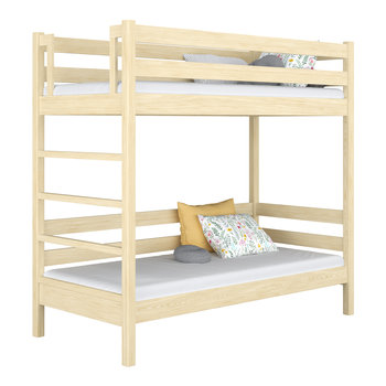 Drewniane łóżko piętrowe N03 sosna bezbarwna 120x190 - N-Wood
