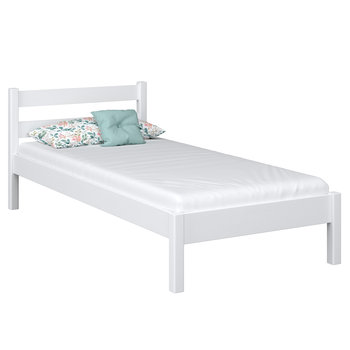Drewniane łóżko pojedyncze N01 biały 100x190 - N-Wood