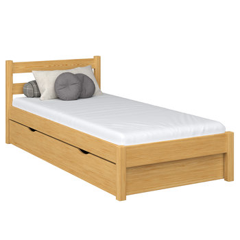 Drewniane łóżko pojedyncze z szufladą N01 sosna naturalna 80x200 - N-Wood