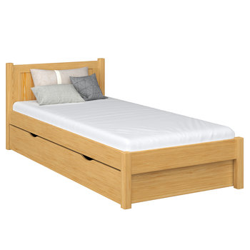 Drewniane łóżko pojedyncze z szufladą N02 sosna naturalna 90x200 - N-Wood