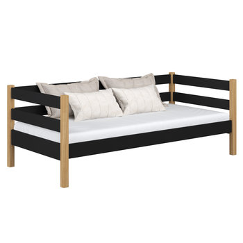 Drewniane łóżko sofa N01 czarno dębowy 100x200 - N-Wood
