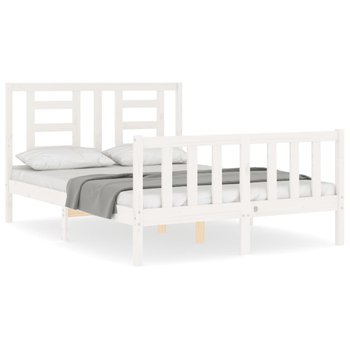 Drewniane łóżko sosnowe białe 140x190 cm / AAALOE - Zakito Home