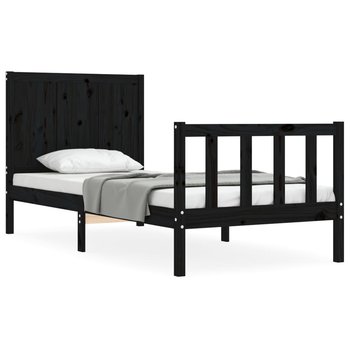 Drewniane łóżko sosnowe czarne 205,5x95,5x100 cm - Zakito Europe