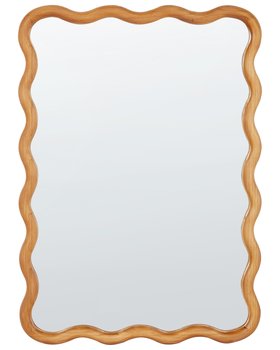 Drewniane lustro ścienne 50 x 72 cm jasne drewno BEFFES - Beliani
