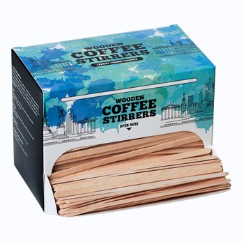 Drewniane mieszadełka do kawy i herbaty 14cm, 1000 szt. w dyspenserze - Inna marka