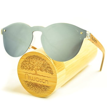 Drewniane okulary przeciwsłoneczne Niwatch Cassiopeia Silver Mirror & Zebrawood - Niwatch