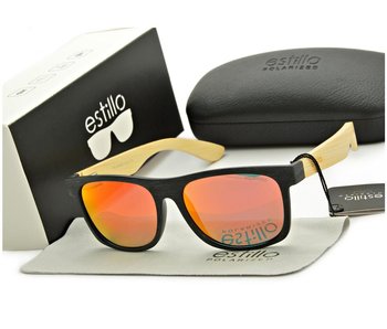 Drewniane okulary przeciwsłoneczne polaryzacyjne lustrzane EST-406B - Inna marka