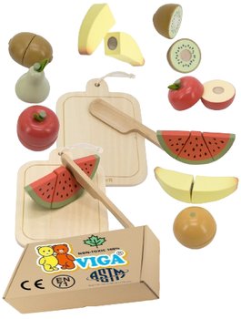 Drewniane Owoce do krojenia Zabawkowe Produkty Spożywcze Zabawki Edukacyjne Viga 18m+ montessori - PakaNiemowlaka