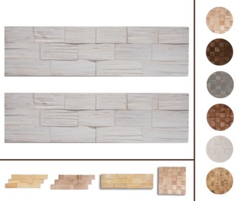 Drewniane panele dekoracyjne na ścianę /2szt/ PSDC – Białe / Wamar-Sosenka - Wamar-Sosenka