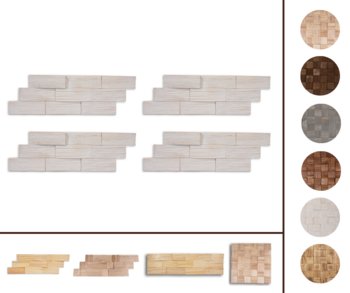 Drewniane panele dekoracyjne na ścianę /4szt/ PSDA – Białe / Wamar-Sosenka - Wamar-Sosenka