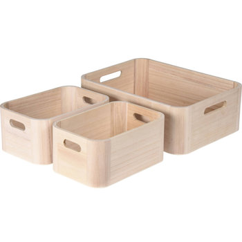 Drewniane pudełka do organizacji, 3 szt. - Home Styling Collection