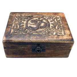 Drewniane Pudełko 15x10x6 cm - Om - ANCIENT WISDOM