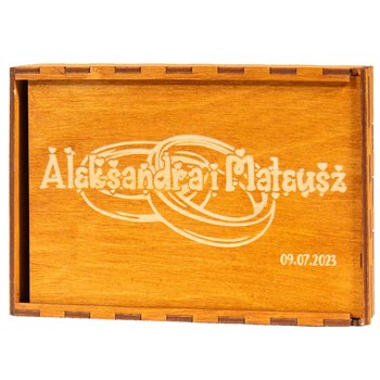 Drewniane pudełko na zdjęcia 21 cm x 30 cm 50 zdjęć - Manufaktura Graweru