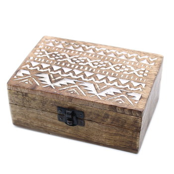 Drewniane Pudełko - Słowiański Wzór 15x10x6 cm - ANCIENT WISDOM