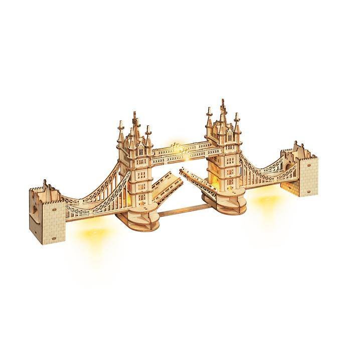Фото - 3D-пазл Robotime Drewniane Puzzle 3D, LED Tower Bridge 