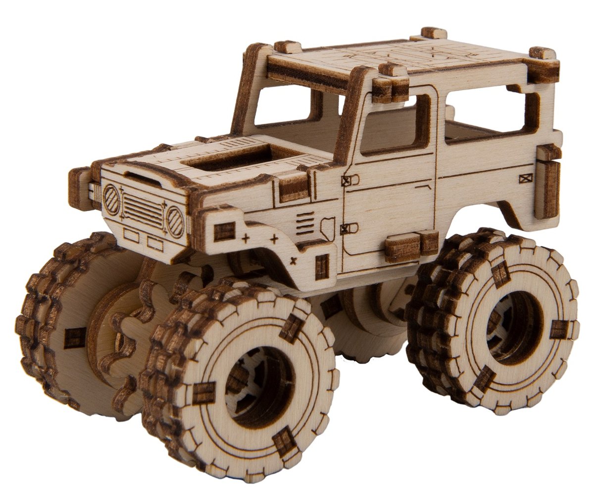 Drewniane puzzle 3D Wooden.City Superfast - Samochód Monster Truck 5 ...
