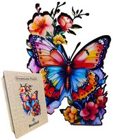 DREWNIANE PUZZLE BESTSELL MOTYL MOTYLEK KWIATY UKŁADANKA DLA DZIECI DOROSŁYCH KREATYWNY PREZENT URODZINY ROCZNICA
