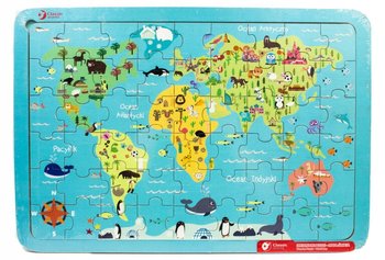 Drewniane Puzzle Dla Dziecka Kolorowa Mapa Świata - ClassicWorld