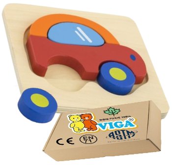 DREWNIANE PUZZLE dla niemowląt zabawki rozwojowe edukacyjne montessori VIGA 18m+ zabawka montessori - PakaNiemowlaka