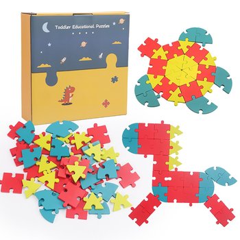 Drewniane Puzzle Klocki Układanka Montessori Mozaika - Ape Trade