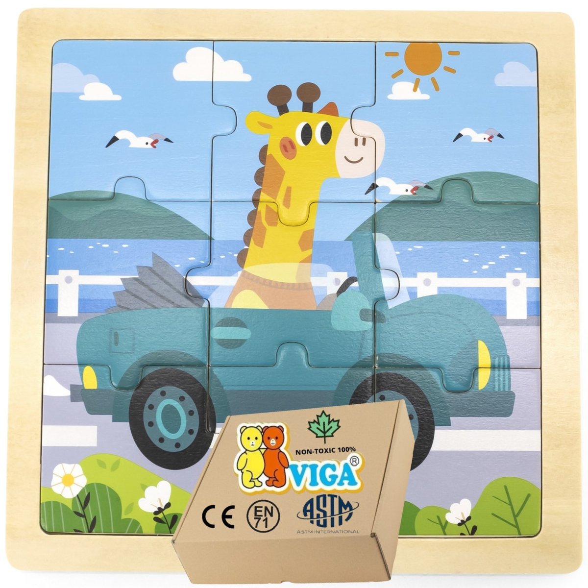 Фото - Пазли й мозаїки VIGA Drewniane Puzzle  zabawki MONTESSORI 1 2 3 lat latka 