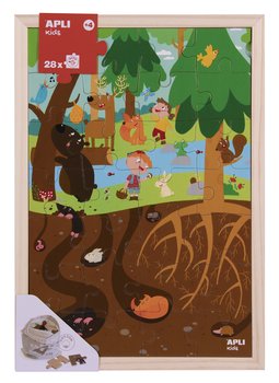 Drewniane puzzle w ramce Apli Kids - Las 4+ - APLI Kids