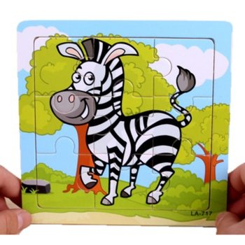 Drewniane Puzzle W Ramce Układanka Edukacyjna Zebra - Inna marka